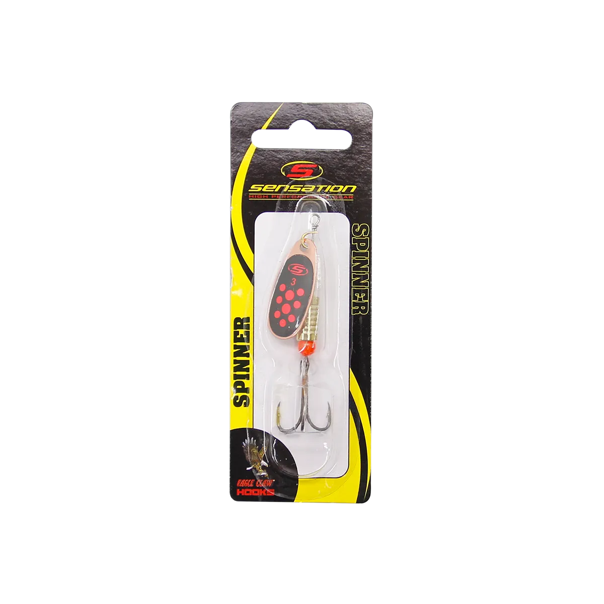 Inline Spinner Sensation- Bass Fury Copper Red Dot