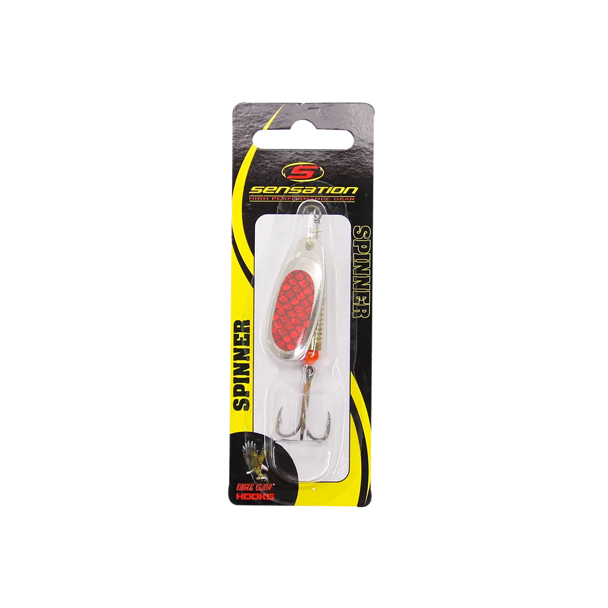 Inline Spinner Sensation- Bass Fury Red Black Scale