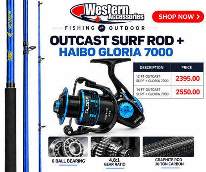 Outcast Grinder Surf Rod +  Haibo Combo