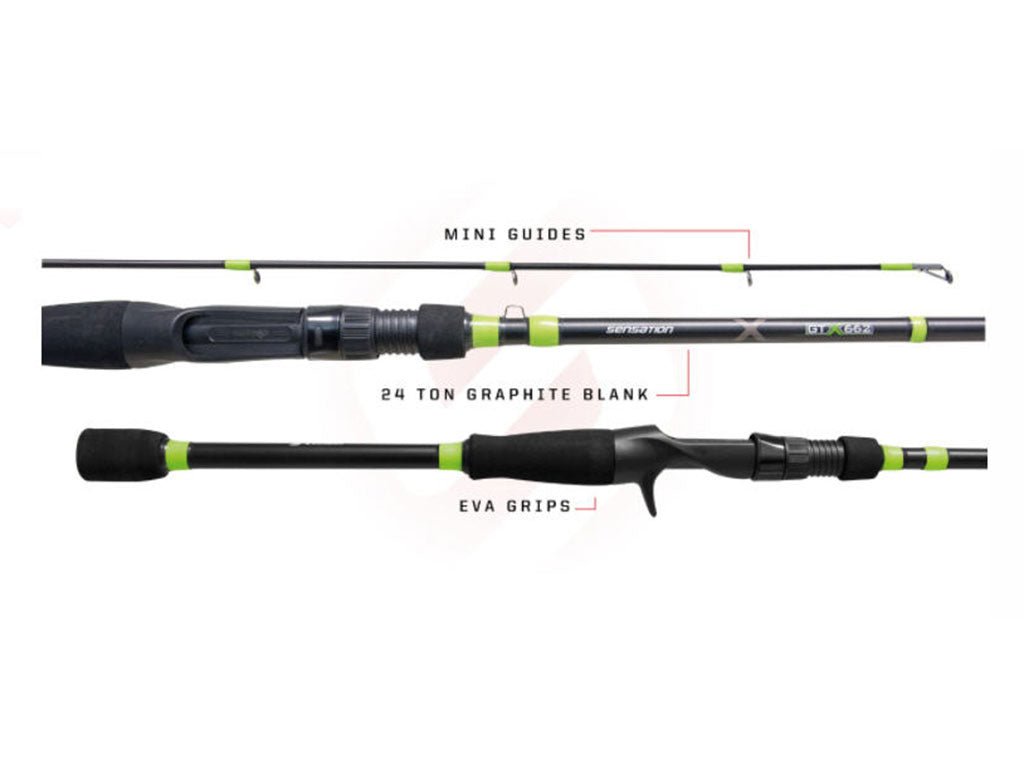 Bass Rod Sensation GTX 7FT MH Chartreuse Casting - Western Accessories