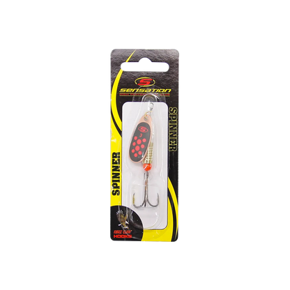 Inline Spinner Sensation- Bass Fury Copper Red Dot