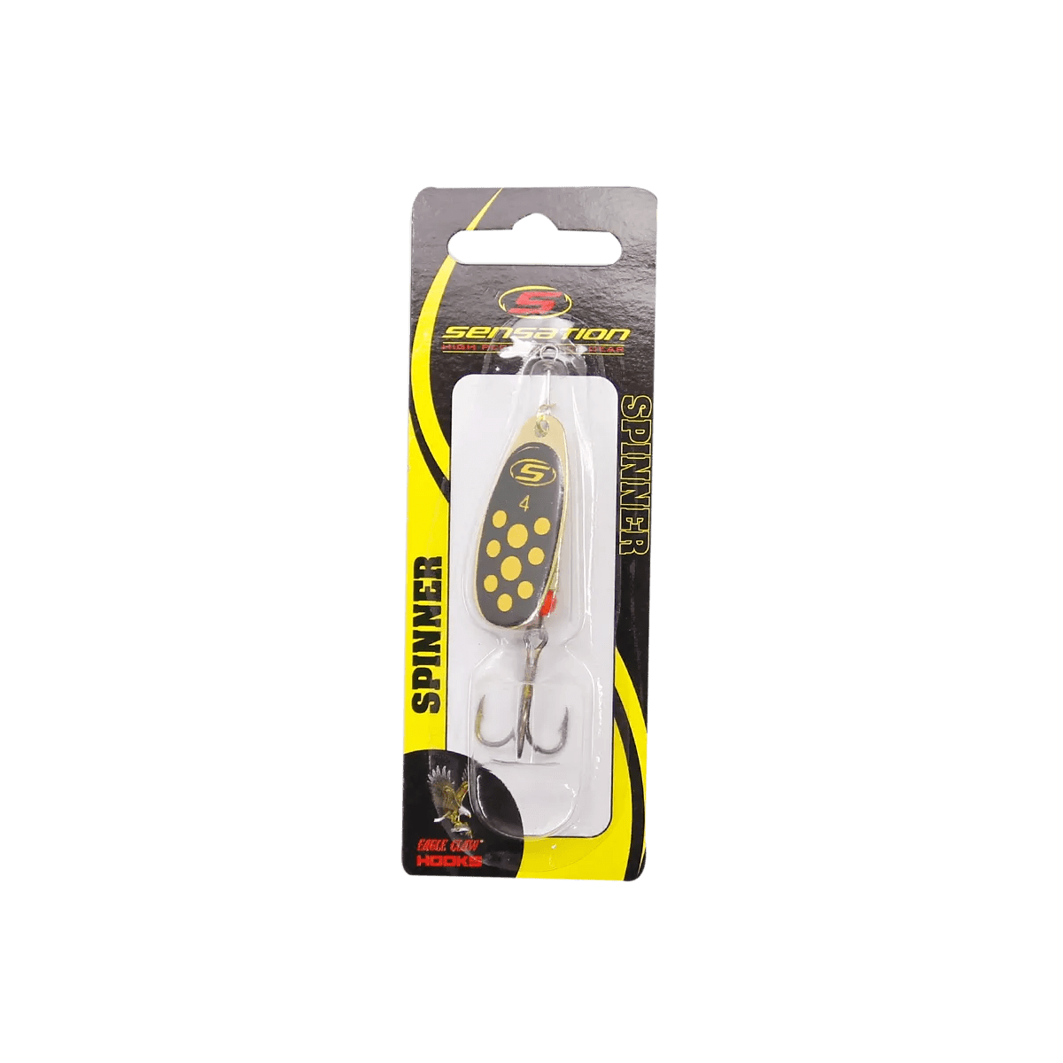 Inline Spinner Sensation - Bass Fury Gold Yellow Dot - Western Accessories
