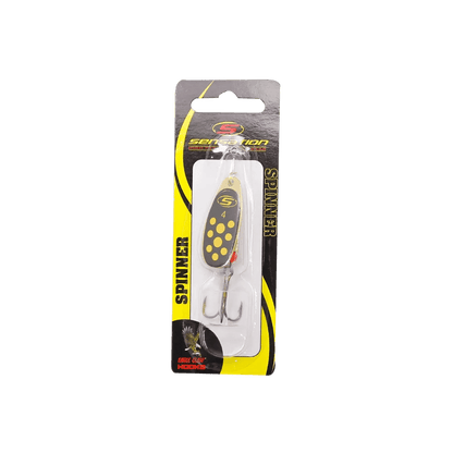 Inline Spinner Sensation - Bass Fury Gold Yellow Dot - Western Accessories