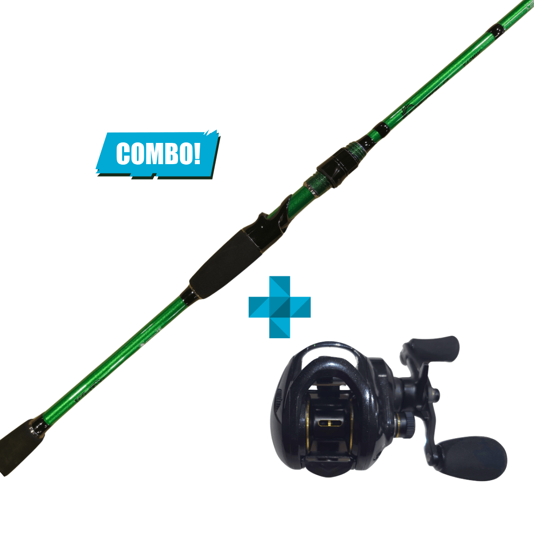 Waft Emerald 7ft Medium Heavy + Sappire 200 Baitcaster combo - Western Accessories
